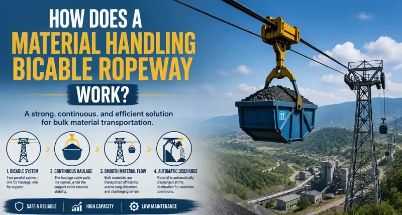 Material Handling Bicable Ropeway