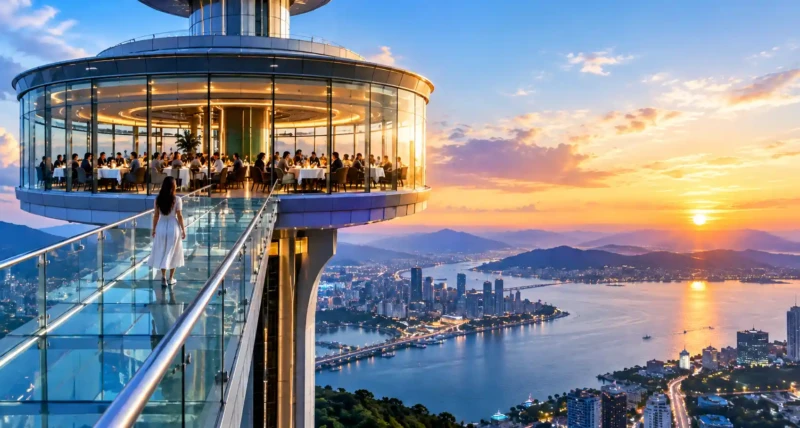 Sky Dining tower with glass skywalk